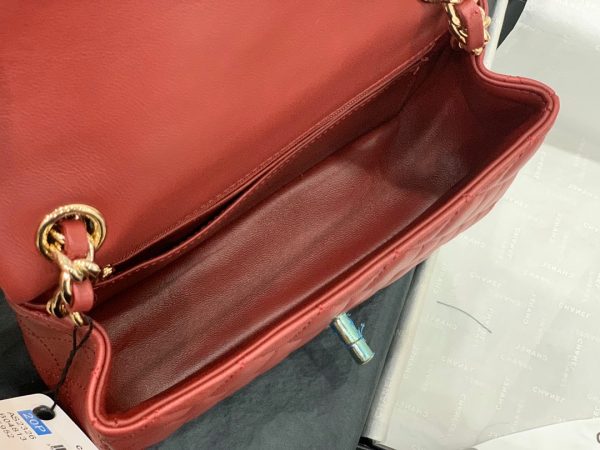 CHANEL flap bag red AS2326 2