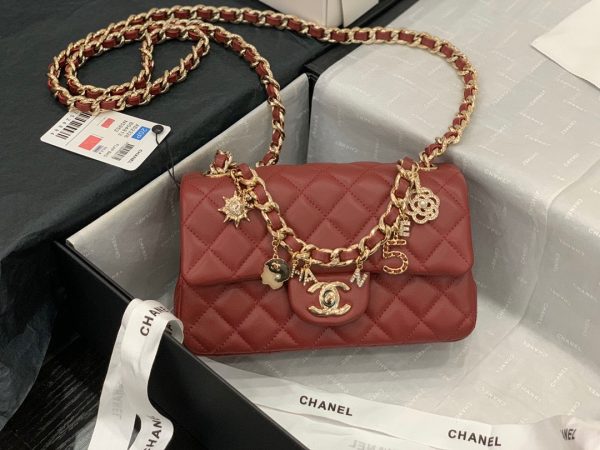 CHANEL flap bag red AS2326 1