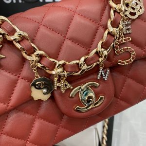 CHANEL flap bag red AS2326 12