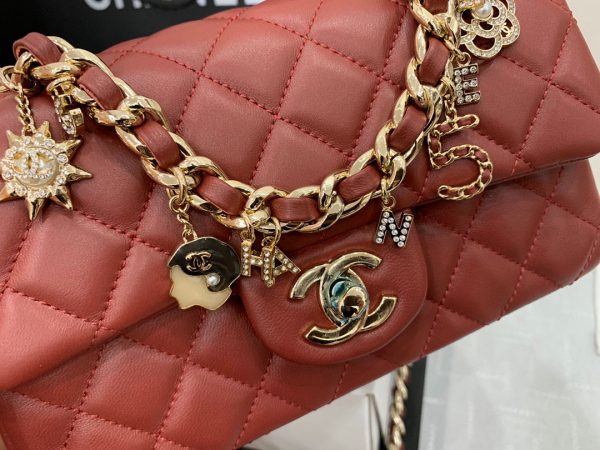 CHANEL flap bag red AS2326 5