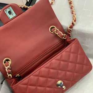 CHANEL flap bag red AS2326 14