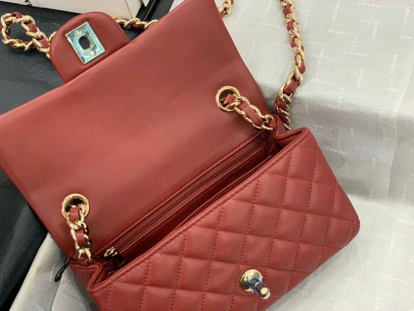 CHANEL flap bag red AS2326 7