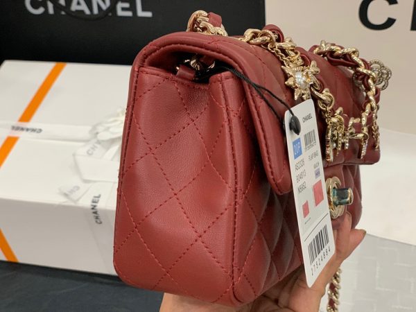 CHANEL flap bag red AS2326 8