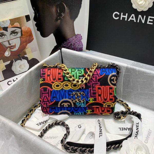 Chanel Fabric, Gold-Tone, Silver-Tone & Ruthenium-Finish Metal Black & Multicolour 1