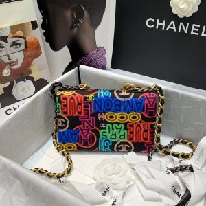 Chanel Fabric, Gold-Tone, Silver-Tone & Ruthenium-Finish Metal Black & Multicolour 9