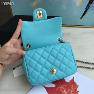 Chanel Runway blue Square Mini Flap Pearl Crush Bag 9