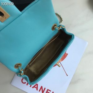 Chanel Runway blue Square Mini Flap Pearl Crush Bag 10