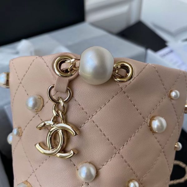 Chanel mini drawstring bag Apricot AS2518 3