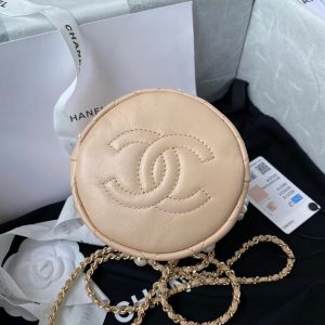 Chanel mini drawstring bag Apricot AS2518 12