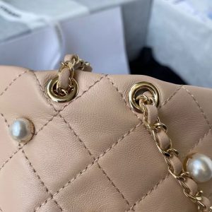 Chanel mini drawstring bag Apricot AS2518 13