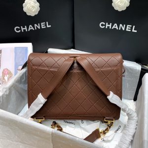 Chanel vintage jumbo backpack bronw 10