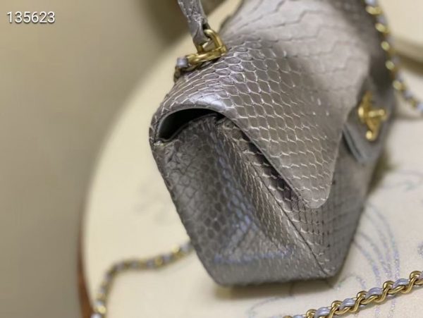 Chanel w/box mini flap bag python skin 4