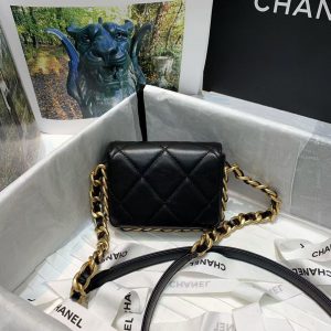 Chanel✔️Chain flap coin purse AS3276 black 11