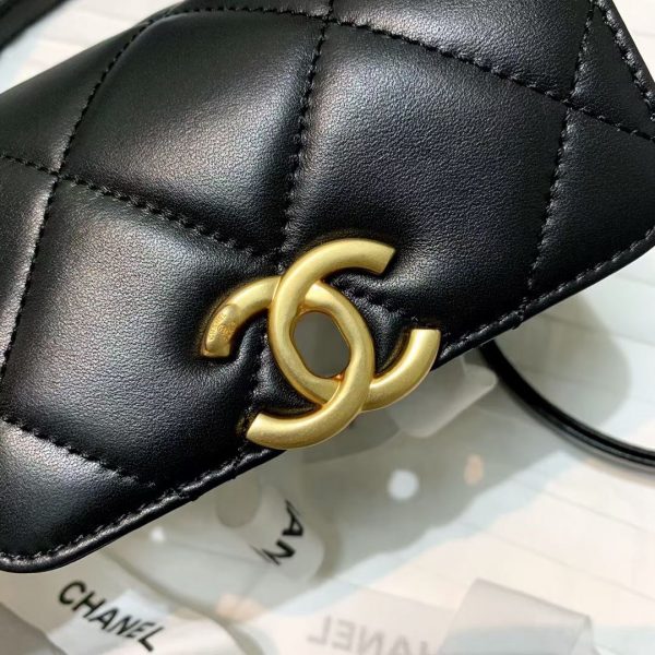 Chanel✔️Chain flap coin purse AS3276 black 5