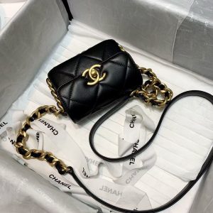 Chanel✔️Chain flap coin purse AS3276 black 14