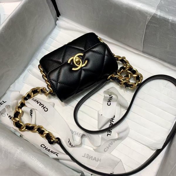 Chanel✔️Chain flap coin purse AS3276 black 6