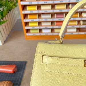 Hermes Kelly 25 Epsom chicken yellow Bag 10