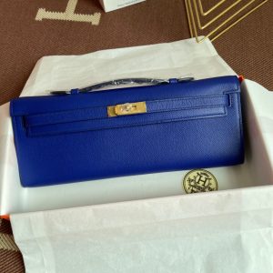 Hermes Kelly Cut size 31 electric light blue Handbag 19