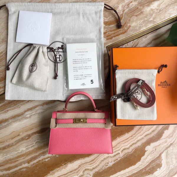 Hermes Kelly Mini II 19 Chevre pink Bag 2