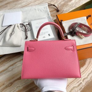 Hermes Kelly Mini II 19 Chevre pink Bag 17