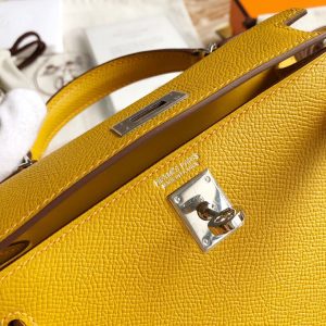 Hermes Kelly Mini II 19 Epsom amber yellow Bag 14