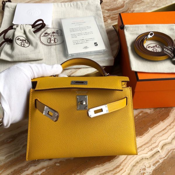 Hermes Kelly Mini II 19 Epsom amber yellow Bag 1