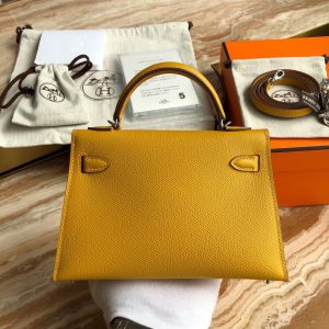 Hermes Kelly Mini II 19 Epsom amber yellow Bag 17