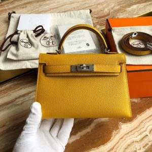 Hermes Kelly Mini II 19 Epsom amber yellow Bag 18