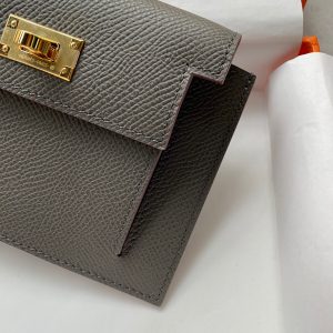 Hermes Kelly Pocket Epsom gray Bag 15