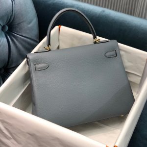 Hermes Kelly size 28 linen blue Bag 17