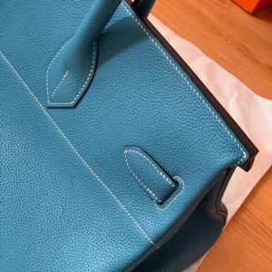 Hermes Shoulder Birkin 42 denim blue Bag 17