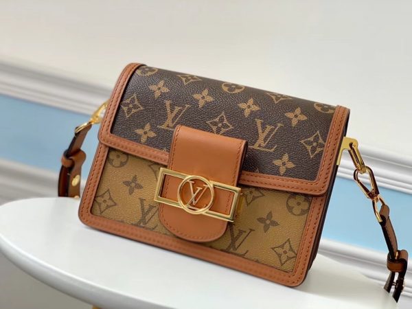 Louis Vuitton LV Mini Dauphine Handbag M44580 Monogram and Monogram Reversed 6