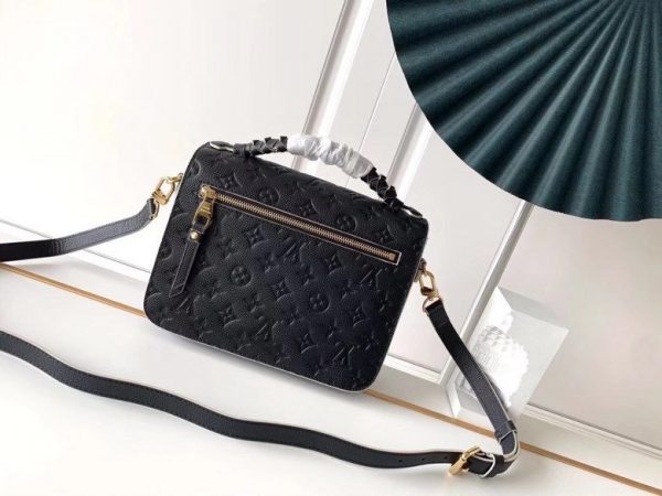 Louis Vuitton Pochette Metis Braided Handle Bag Monogram Empreinte Canvas M43942 Black Genuine Leather Bag 5