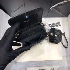 chanel phonebag and airpods/smallerbag belt bag sling BLACK 10