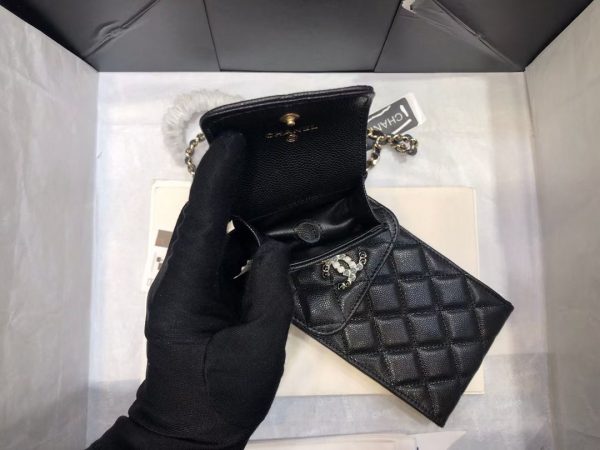 chanel phonebag and airpods/smallerbag belt bag sling BLACK 5