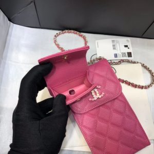 chanel phonebag and airpods/smallerbag belt bag sling PINK 13