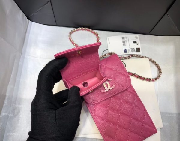 chanel phonebag and airpods/smallerbag belt bag sling PINK 7