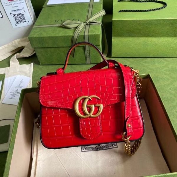 gucci GG marmont crocodile red mini 547260 1