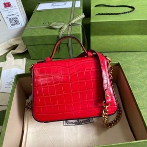 gucci GG marmont crocodile red mini 547260 7