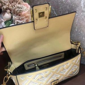 FENDI BAGUETTE MINI canvas bag with embroidery 13