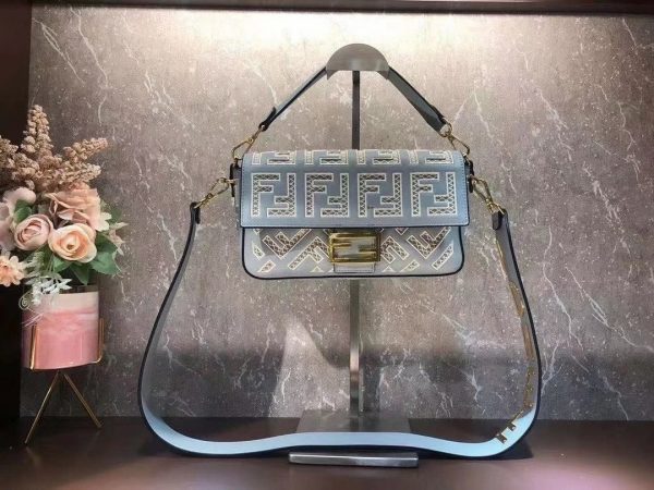 FENDI BAGUETTE MINI canvas bag with embroidery 1