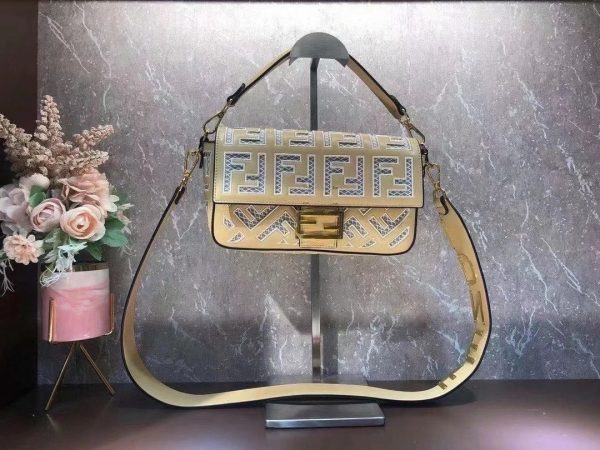 FENDI BAGUETTE MINI canvas bag with embroidery 1