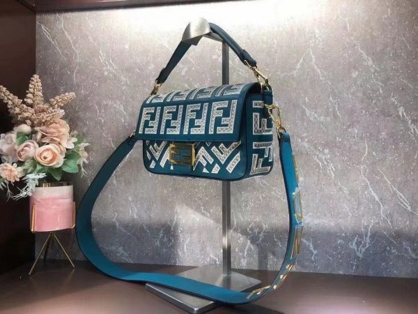 FENDI BAGUETTE MINI canvas bag with embroidery 5