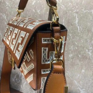 FENDI BAGUETTE MINI canvas bag with embroidery 12