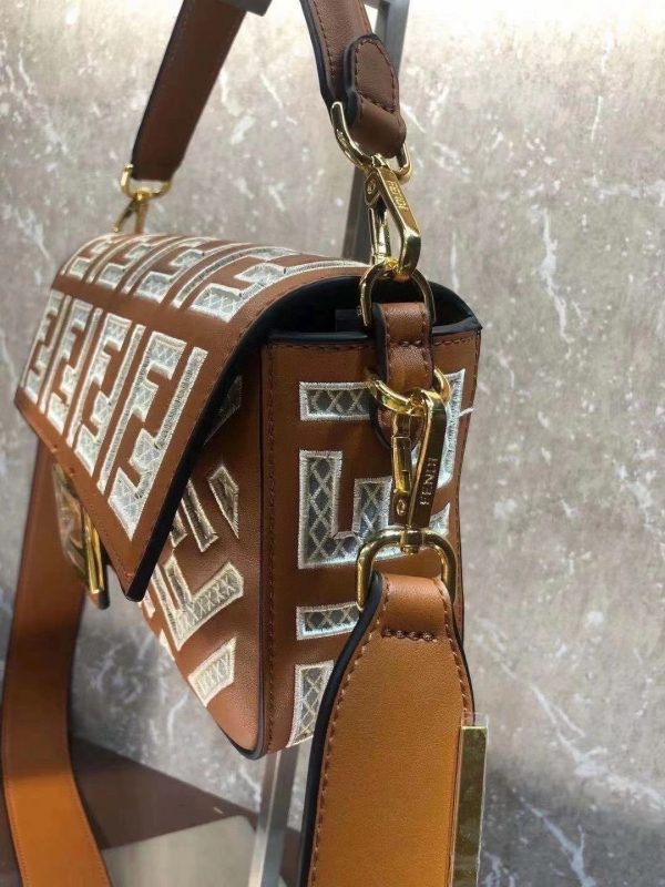 FENDI BAGUETTE MINI canvas bag with embroidery 5