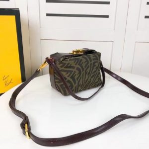 FENDI Brown leather small lunch box mini bag 13