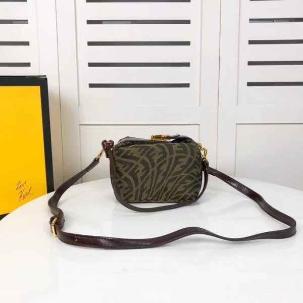 FENDI Brown leather small lunch box mini bag 1