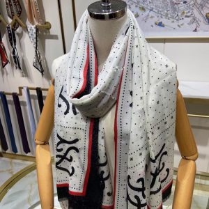 FENDI FF SILVER THREAD DOT PRINTING SCARF 7