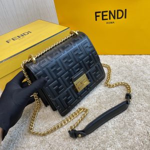 FENDI KAN U SMALL Black leather mini-bag 10