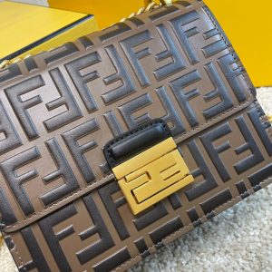 FENDI KAN U SMALL Brown leather mini-bag 12